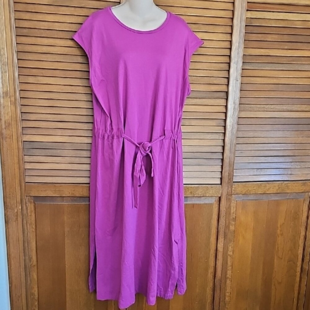 NWT Sonoma Goods for Life Midi Dress  Magenta Pink Knit Drawstring Waist XXL - Picture 13 of 13